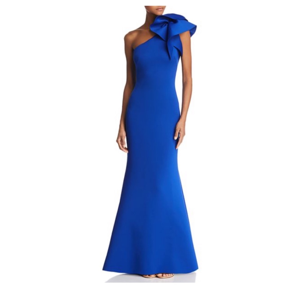 Eliza J one shoulder scuba gown